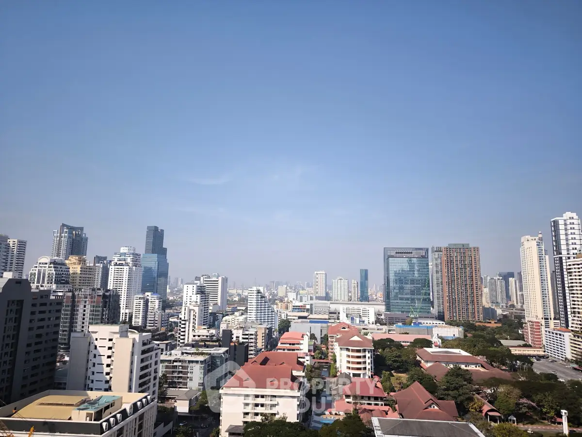Stunning cityscape view showcasing modern skyscrapers and urban skyline