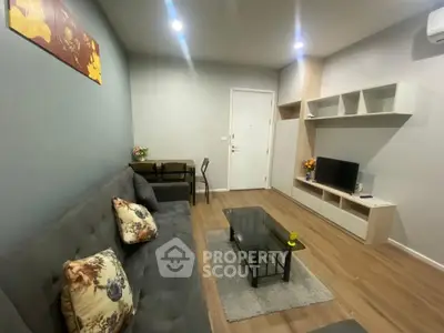 Modern living room with stylish decor and cozy ambiance