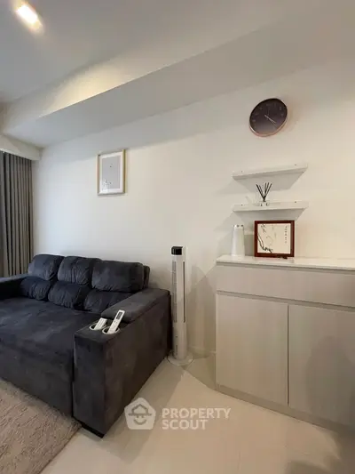 Modern living room with sleek furniture and minimalist decor