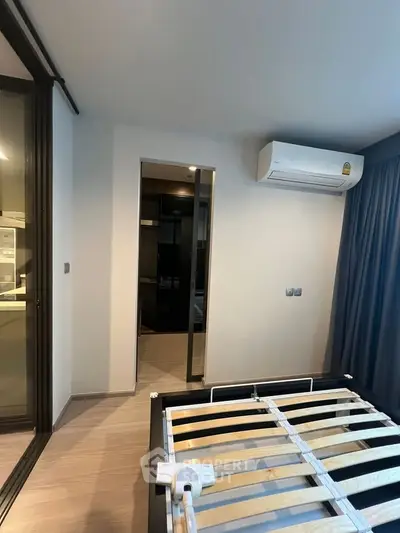 Modern bedroom with air conditioning and sleek design