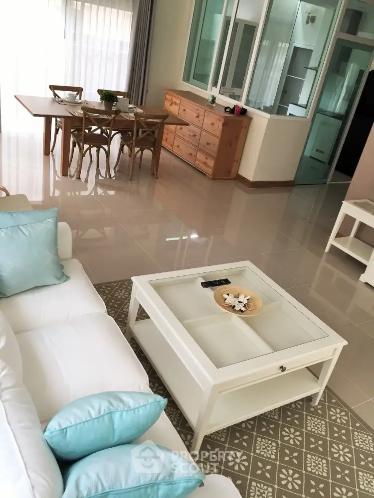 Spacious living room with elegant furniture and natural light