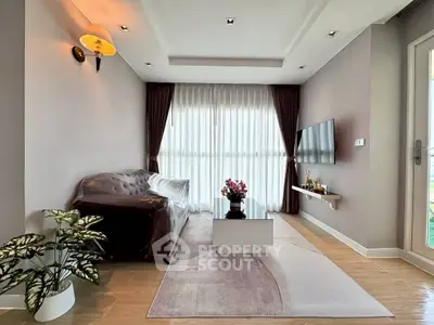 Modern living room with elegant decor and natural light