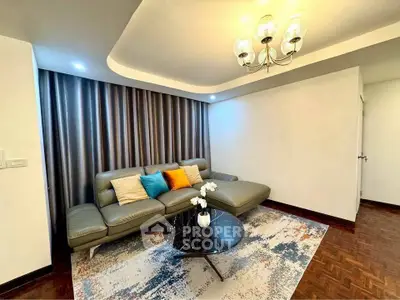 Stylish living room with modern sofa and elegant lighting