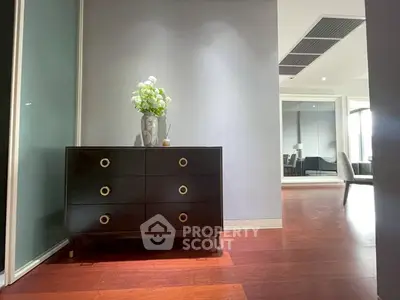 Stylish modern interior with elegant furniture and wooden flooring