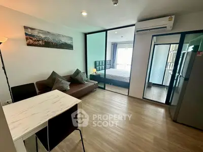 Modern apartment living room with open layout and stylish decor