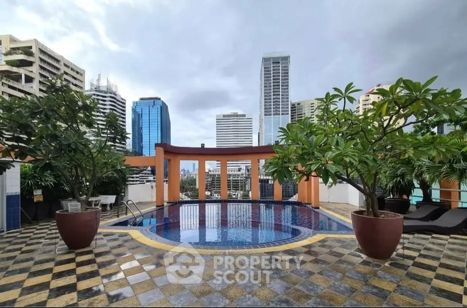 Stunning rooftop pool with city skyline view, perfect for luxury urban living.