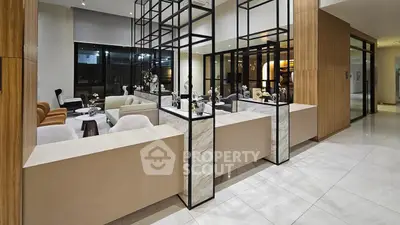 Luxurious modern lobby with elegant seating and stylish decor