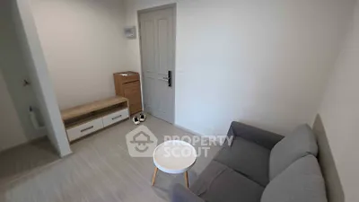 Cozy living room with modern sofa and minimalist decor