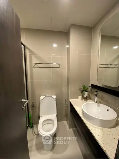 Modern bathroom with sleek fixtures and elegant design