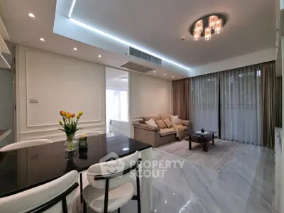 Luxurious modern living room with elegant decor and open layout