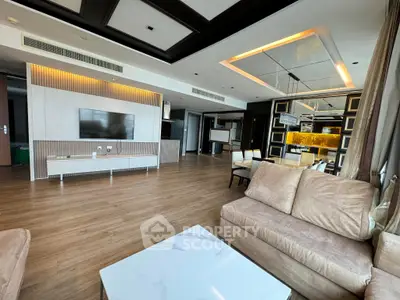 Luxurious modern living room with elegant decor and open layout