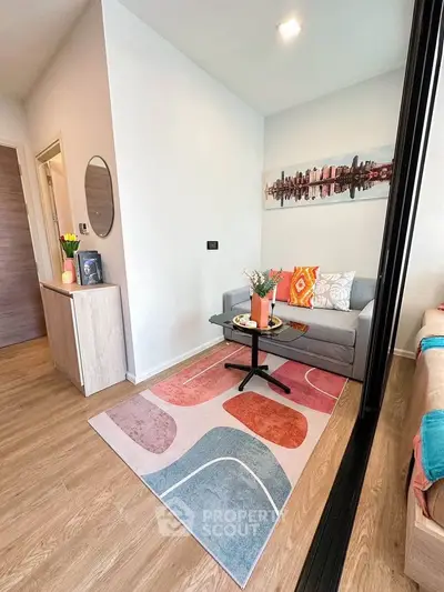 Chic modern living room with stylish decor and cozy seating area, perfect for urban living.