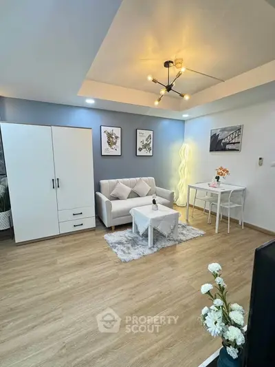 Stylish modern living room with cozy seating and elegant decor