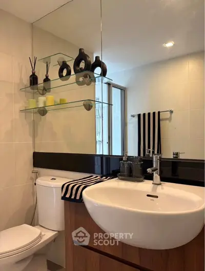 Modern bathroom with sleek fixtures and elegant decor