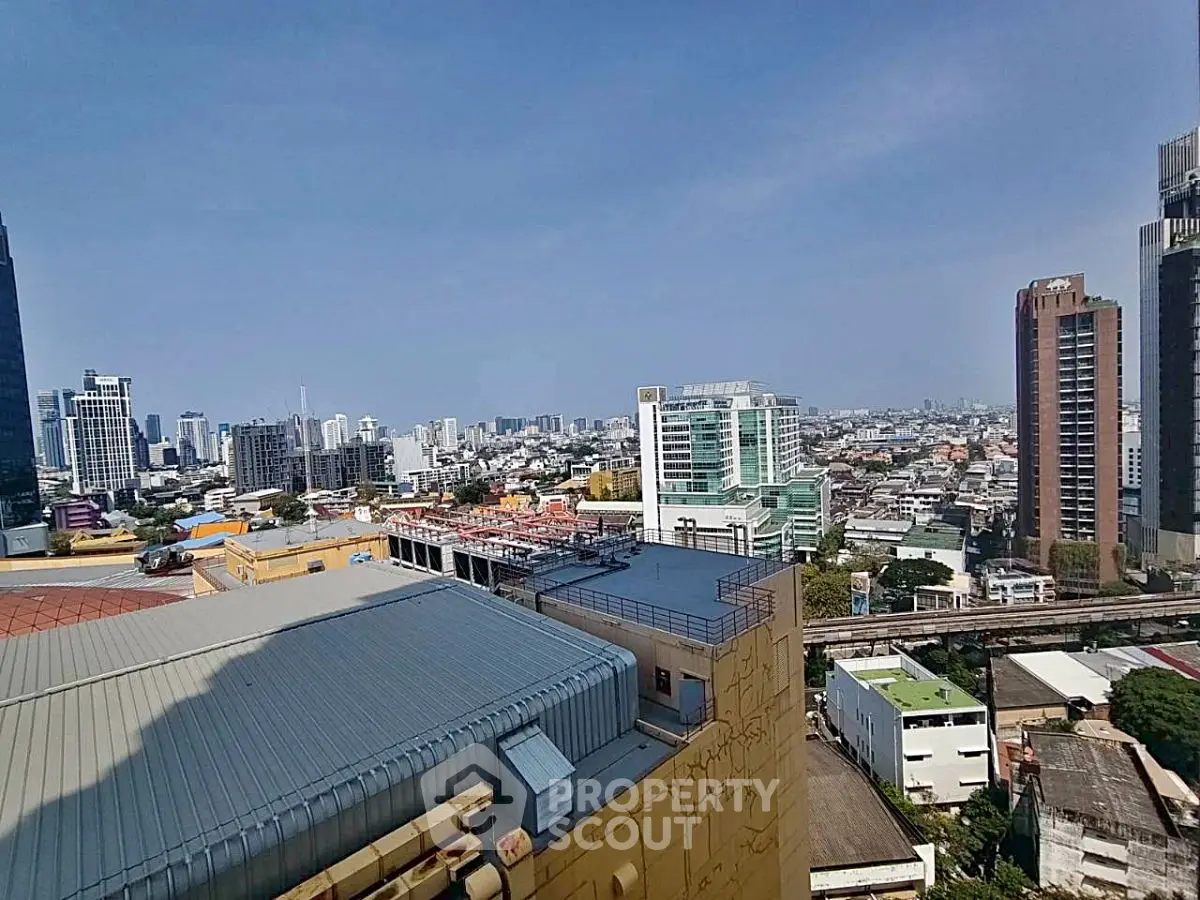 Stunning cityscape view from high-rise building in urban area