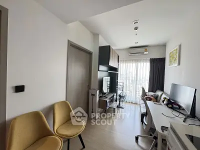 Modern living room with stylish furniture and natural light, perfect for urban living.