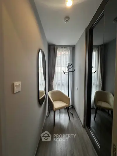 Cozy hallway with modern decor and natural light