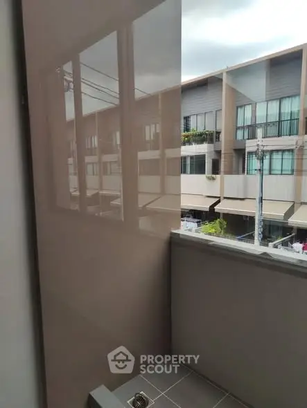 Modern balcony view with contemporary building architecture