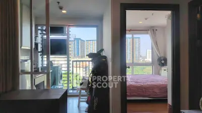 Modern apartment with balcony view and cozy bedroom