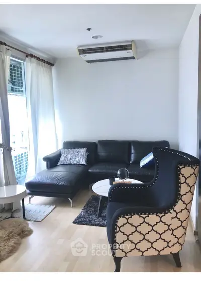 Stylish living room with modern furniture and natural light