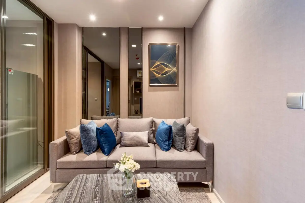 Modern living room with stylish decor and comfortable seating