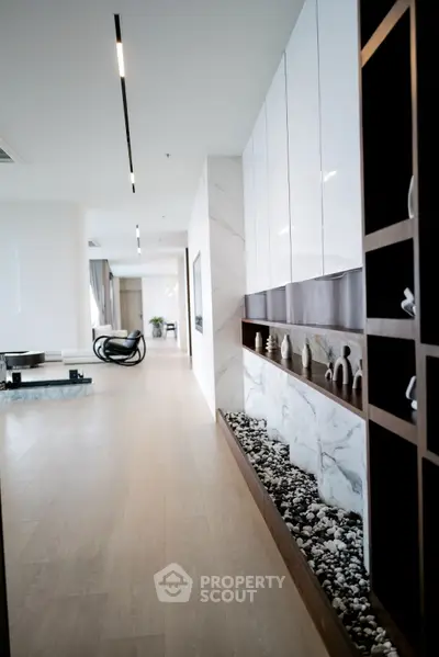 Modern living room with sleek design and elegant decor
