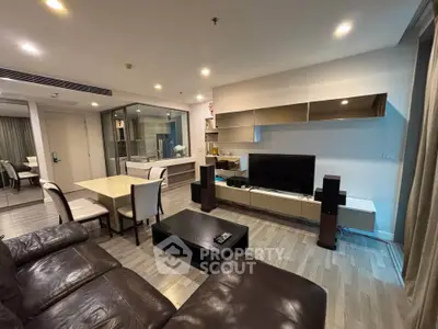 Modern living room with sleek furniture and open layout, perfect for stylish urban living.