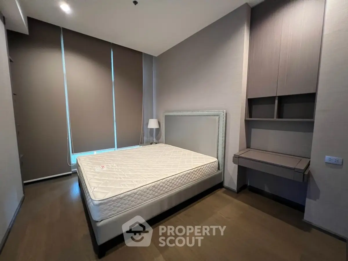 Modern bedroom with minimalist design and natural light
