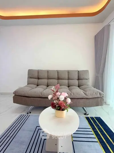 Modern living room with stylish sofa and elegant decor