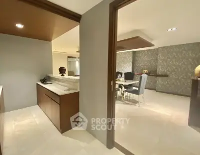 Spacious modern dining area with elegant decor and open layout