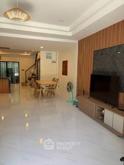 Spacious modern living room with open layout and stylish decor