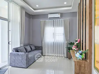 Modern living room with elegant decor and natural light