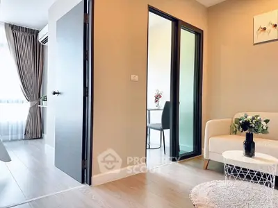 Modern apartment interior with cozy living room and stylish decor