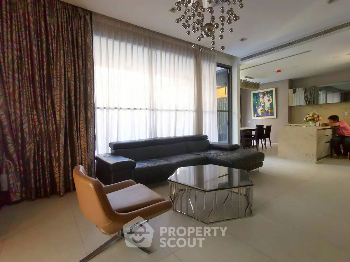 Luxurious living room with modern furniture and elegant decor