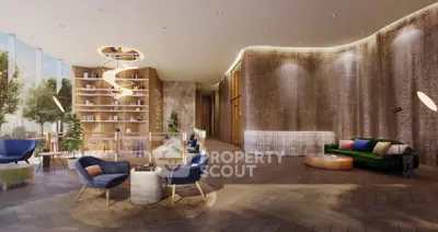 Luxurious open-plan living space with high-end finishes, modern furniture, and floor-to-ceiling windows offering abundant natural light.
