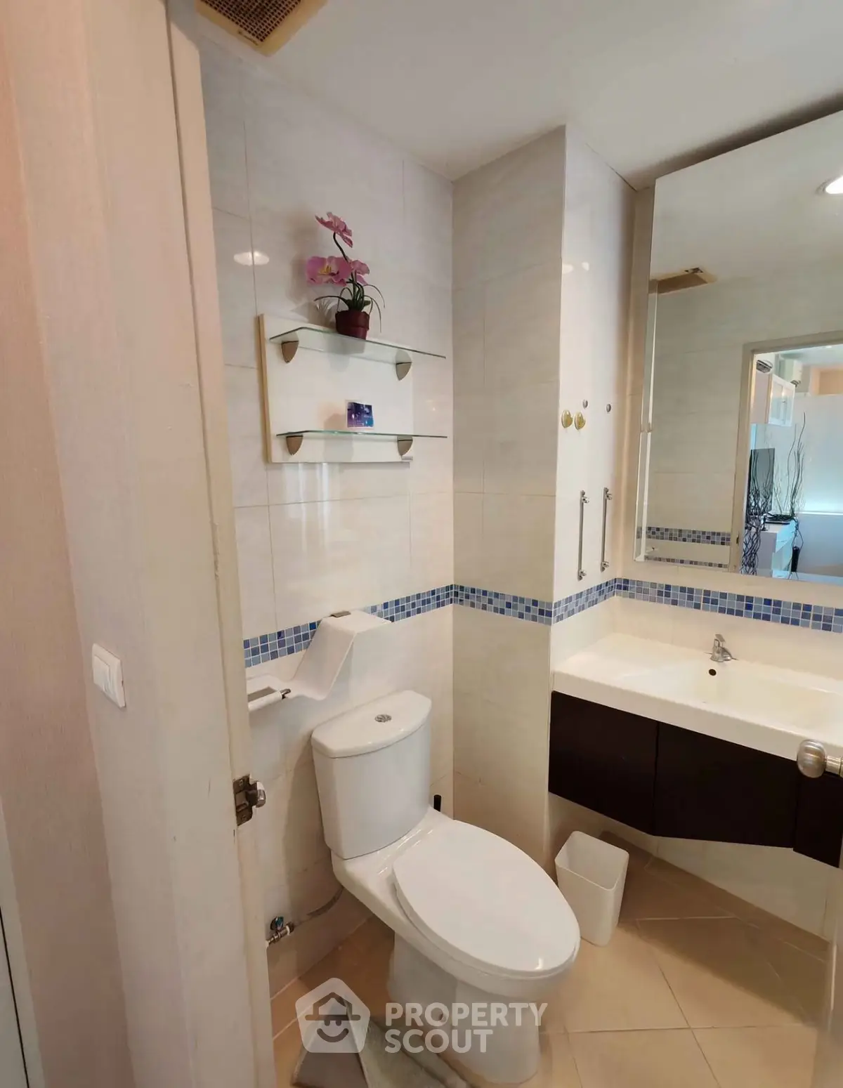 Modern bathroom with sleek fixtures and stylish tile accents