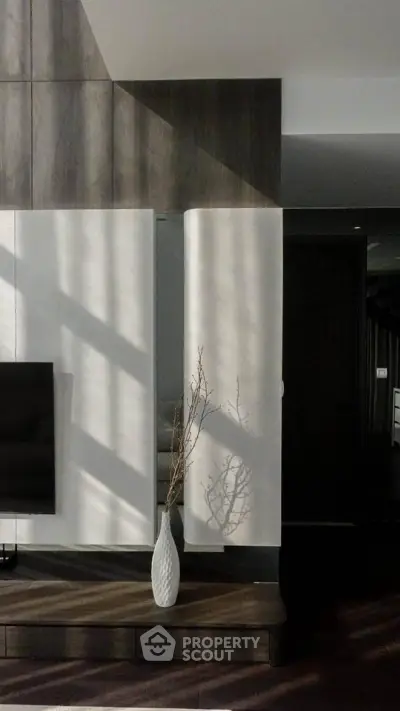 Modern living room with stylish decor and natural light