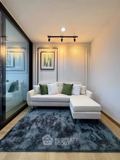 Modern living room with stylish sofa and elegant decor