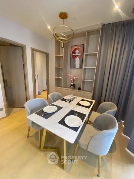 Elegant dining area with modern decor and stylish furniture