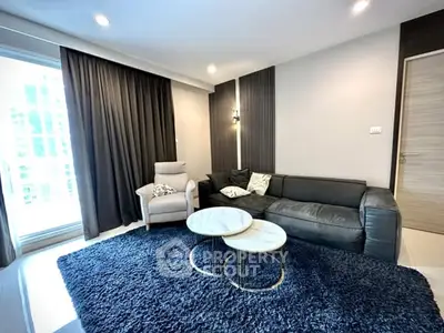 Modern living room with stylish furniture and cozy ambiance