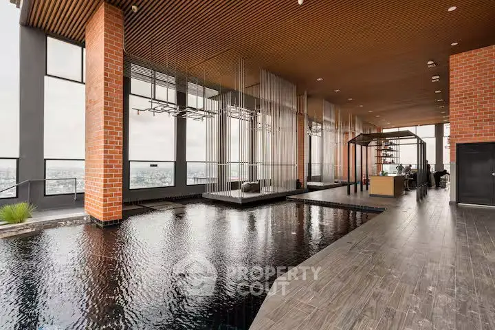 Luxurious rooftop pool with stunning city views and modern design