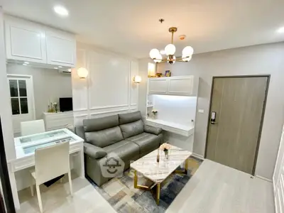 Modern living room with stylish decor and comfortable seating