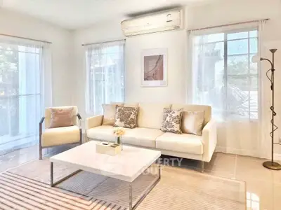 Bright and airy living room with modern decor and natural light