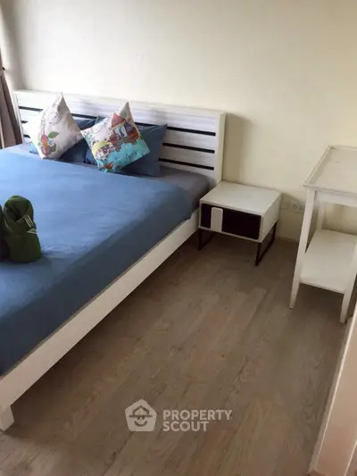 Cozy bedroom with modern furniture and stylish decor