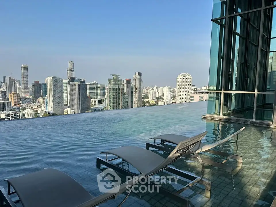 Luxurious rooftop infinity pool with stunning city skyline views, perfect for relaxation and urban living.