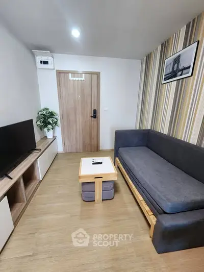 Modern living room with stylish decor and cozy furniture