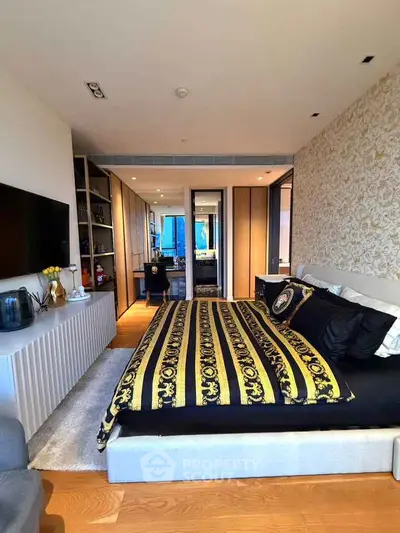 Luxurious bedroom with elegant decor and modern amenities