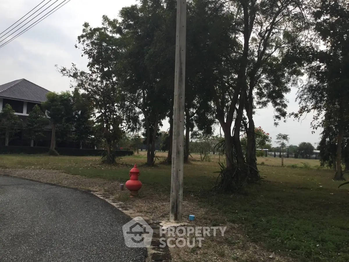 Spacious residential plot with lush greenery and potential for development.