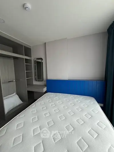 Modern bedroom with built-in closet and stylish decor