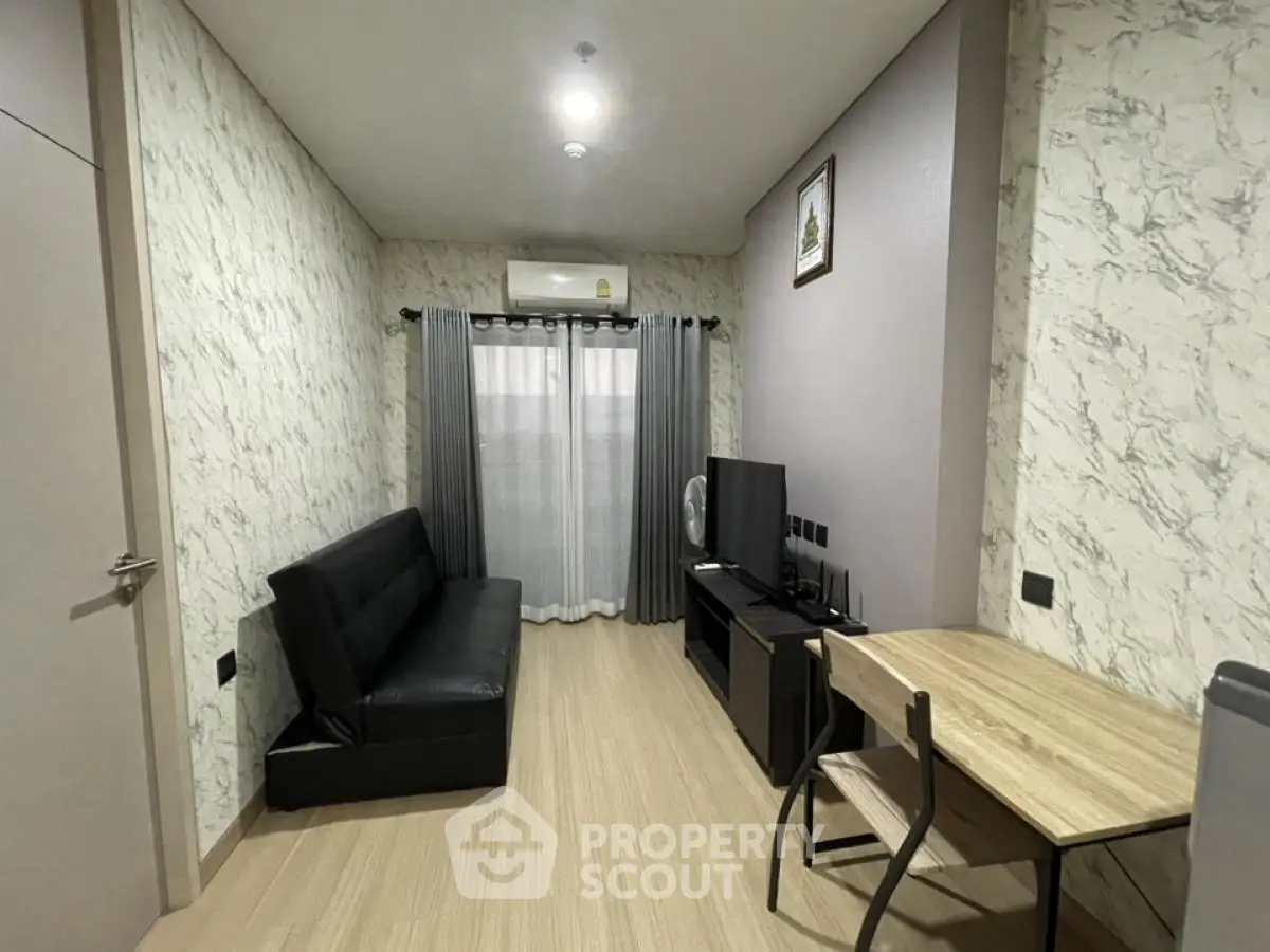 Modern living room with sleek furniture and stylish decor